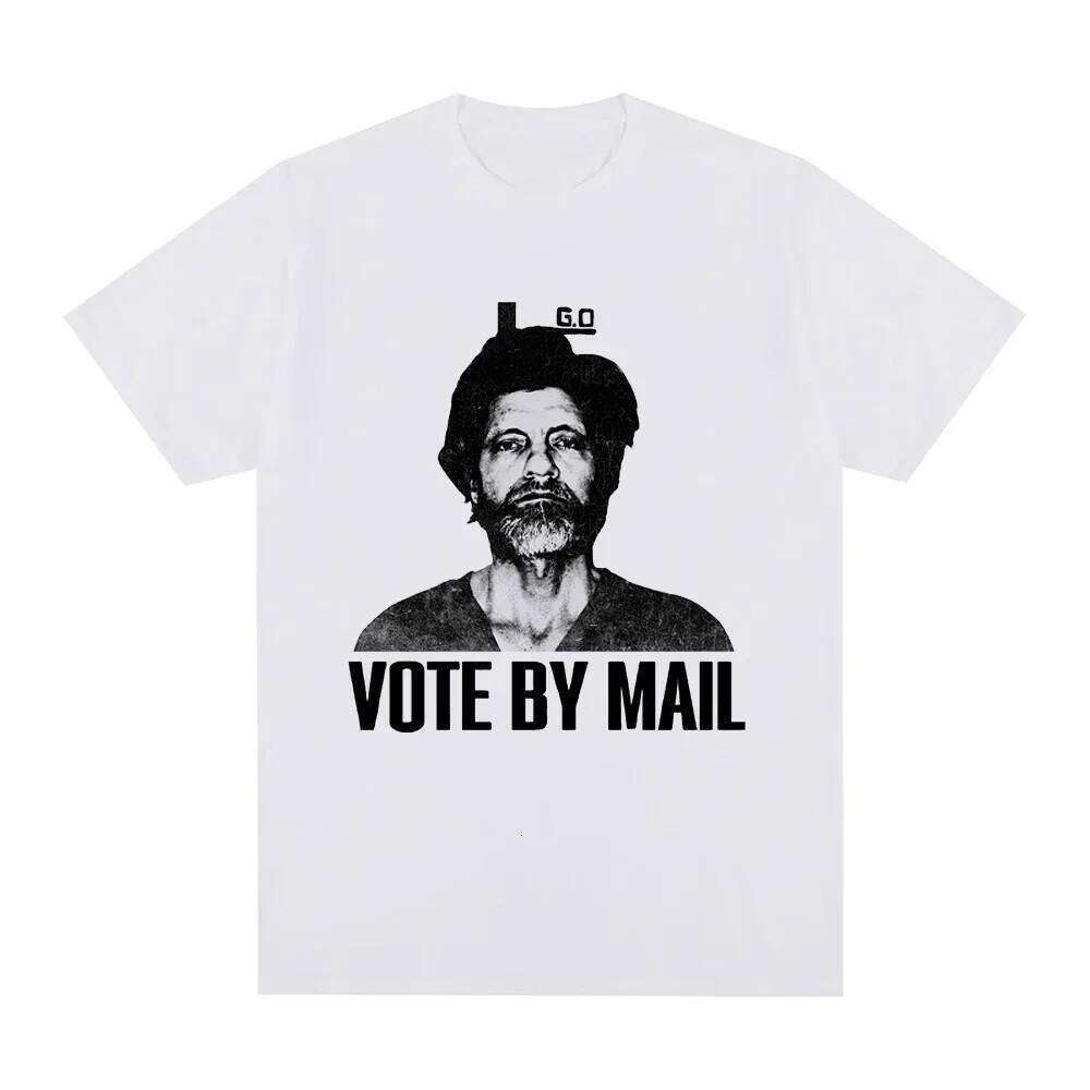 Vote By Mail Ted Kaczynski Fashion Women's men Harajuku Pattern High Quality Casual Vintage T-shirt Top X260209