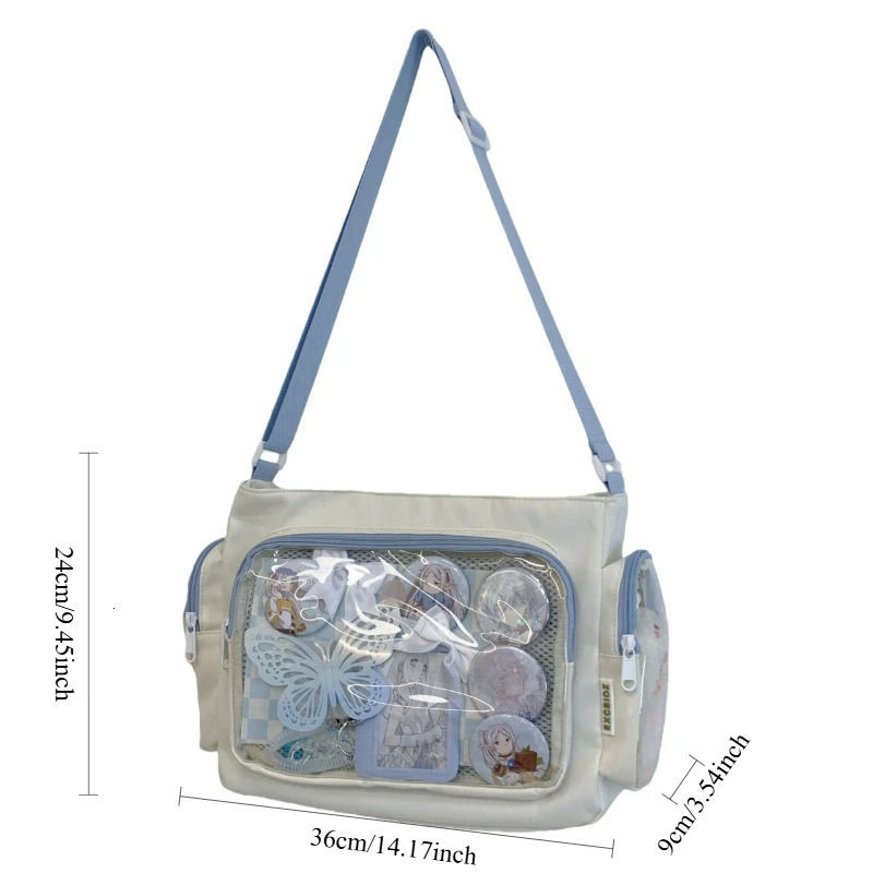 Trendy Transparent Simple Crossbody Bag for Girls Large Capacity School Shoulder Comfortable and Versatile Texture Ita 260208