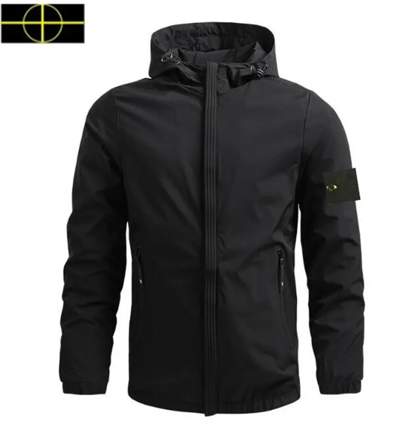 Topstoney Mens Stones Jacket Spring And Autumn Windbreaker Mens Couple Outfit Womens Hooded Mountainring Hiking Compass Outdoor Waterproof Jacket Zip Up NZJ3