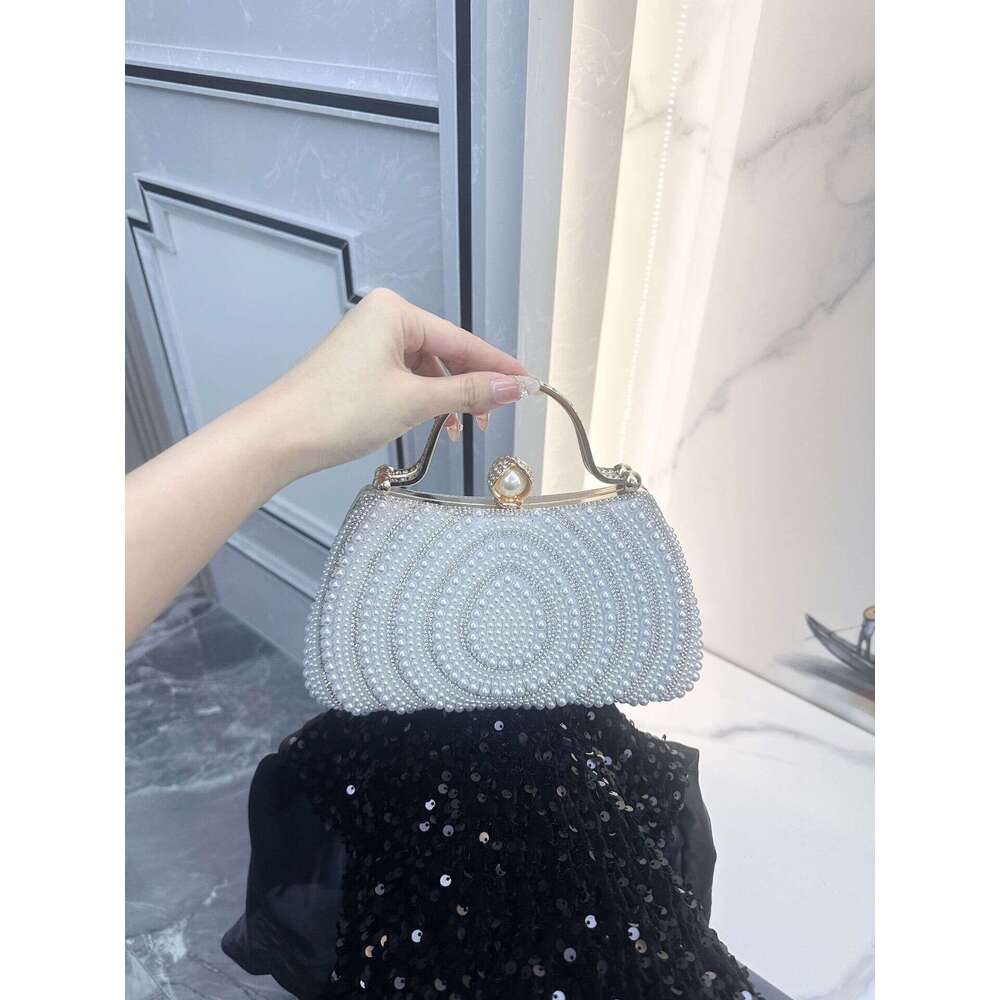New European And American Style Women S Dress With Diamond Embellishments Pearl Evening Single Shoulder Crossbody Bag Clutch Wallet