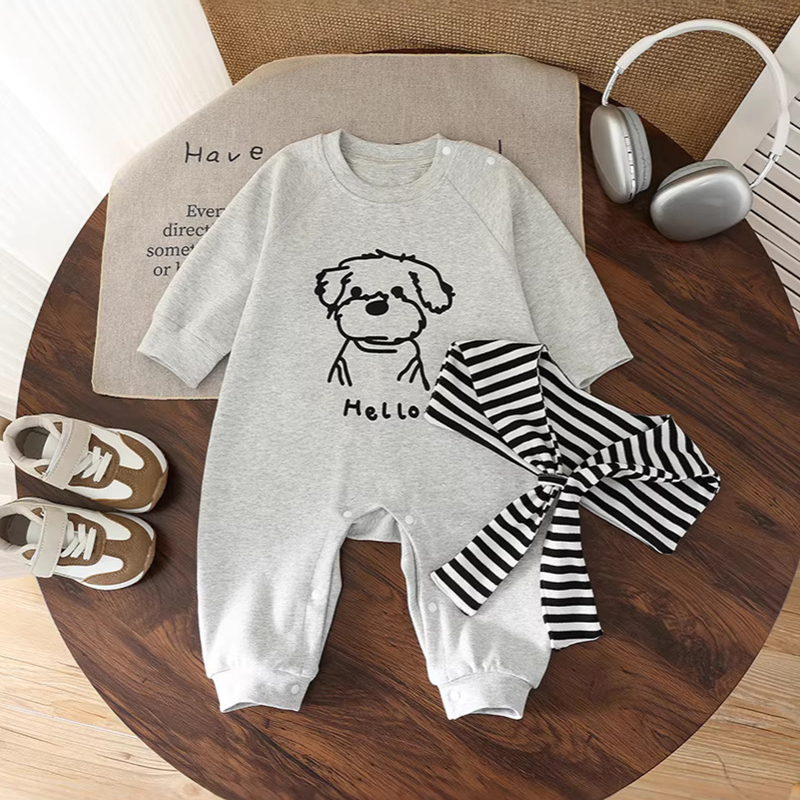 Baby romper spring Western style long sleeved jumpsuit