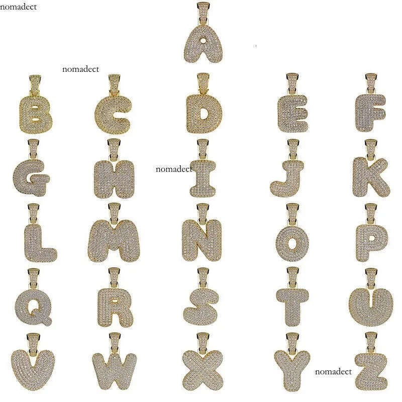 Mens Hip Hop Jewelry Fashion Iced Out Letter Pendant Necklace Gold Initial Letters Necklaces For Men e0