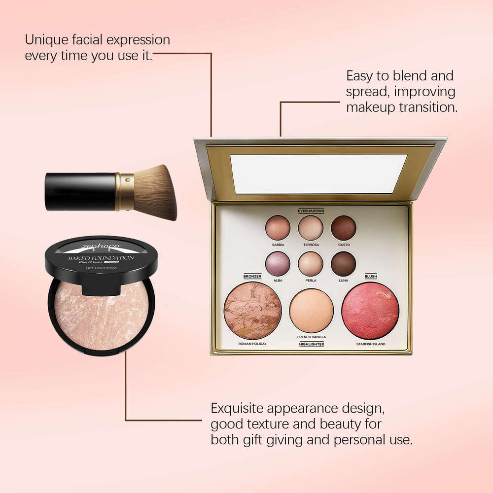 AMZ Palette Set 03# Multifunctional Tool Set, Box for Stage Light Nude Makeup, Portable Touch-Up Makeup