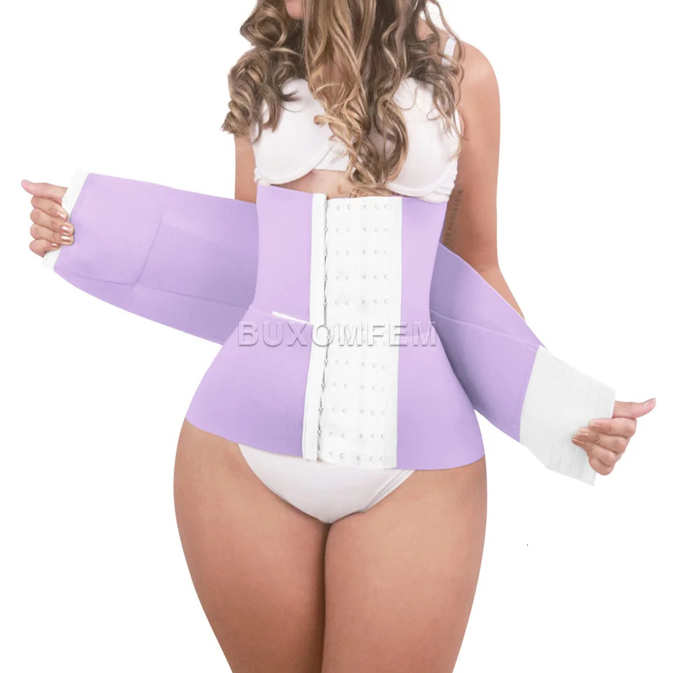 Double Tummy Control Stretchy Colombian Girdles Abdomen Shaped Up Waist Trainer Post Surgery Adjustable Tummy Belt Waist Trimmer 260207