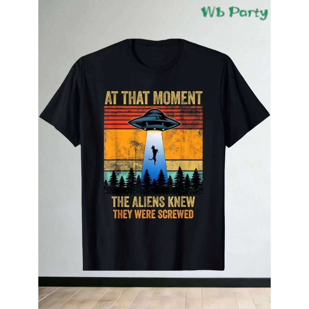 T-Shirts Alien Campfire Guitar Graphic 3D Print Tee Summer Funny Ufo Short Sleeve Tops Outdoor Street Men Clothing X260209