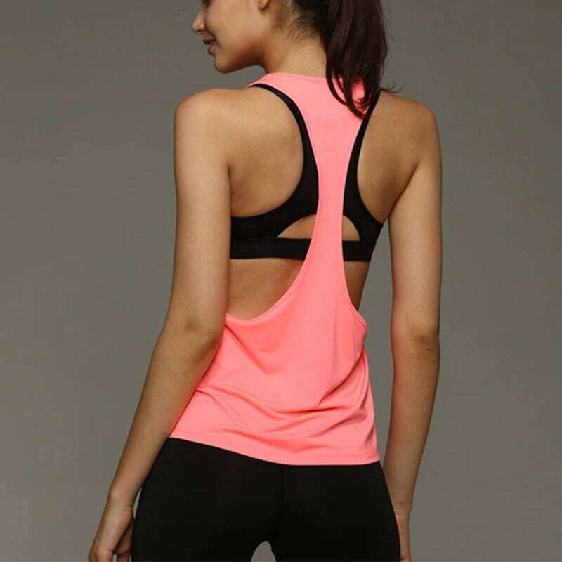 Women Sleeveless Racer Yoga Shirts Singlet Athletic Fitness Sport Tank Tops Workout Gym Running Training Pilates Vest 26Y0209
