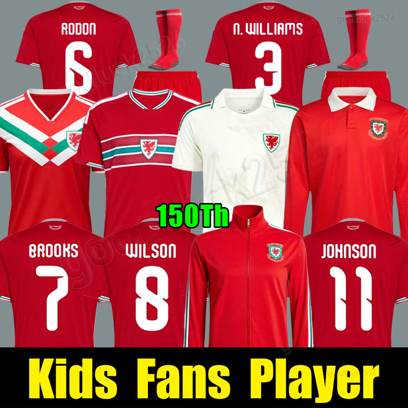 2026 world cup wales soccer jersey 26 27 BROOKS WILSON JOHNSON Neco Williams HOME football shirts men kit quality Long sleeves Red uniform 150-year anniversary 150TH