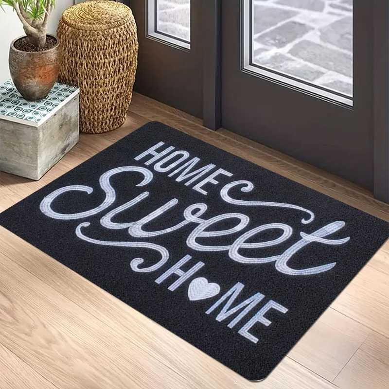 HOME SWEET HOME Handwritten Sweet Carpet Mat Heart Accent Non-Slip Rug Living Bedroom Indoor Home Decoration Durable Floor Mat S260207