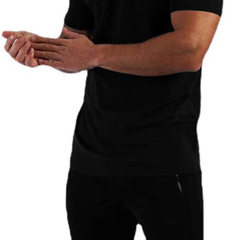 Red Spider Printed Basic Cotton Mens V-Neck Short Sleeve T-shirts Summer Casual Breathable Tops Tees Slim Fit Sports T Shirts X260209