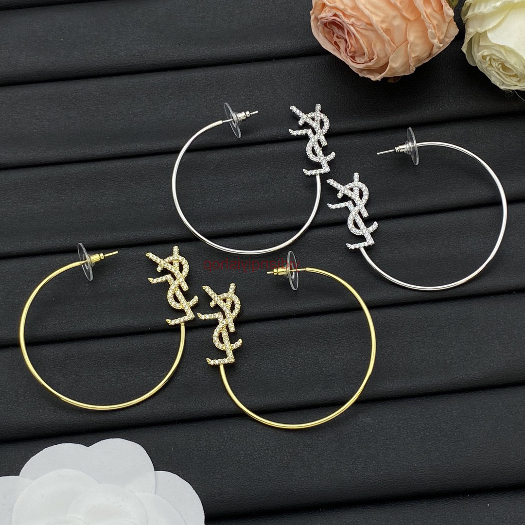 Designer Earrings yslism earring Holy Matching Letter Full Diamond Stud Earrings Fashion High-end Inlaid Diamond Earrings for Women 925 4TRV