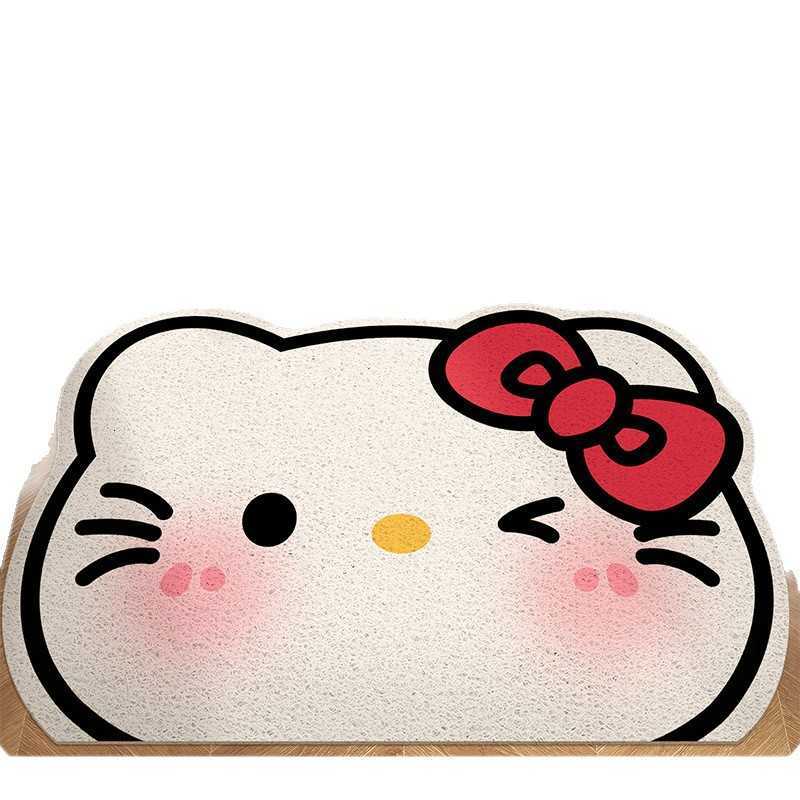 Cute Hello Kitty Entrance Doormat Entryway Household Foot Mat Silk Loop Non-Slip Carpet Mat Customizable S260207