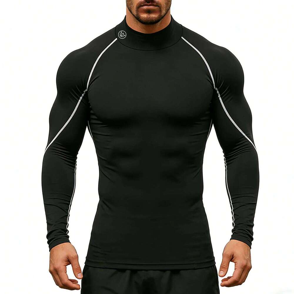 Fitness T-shirt Men Long Sleeve Training Shirts Running Compression Skinny Tops Muscle Workout Clothing 26Y0209
