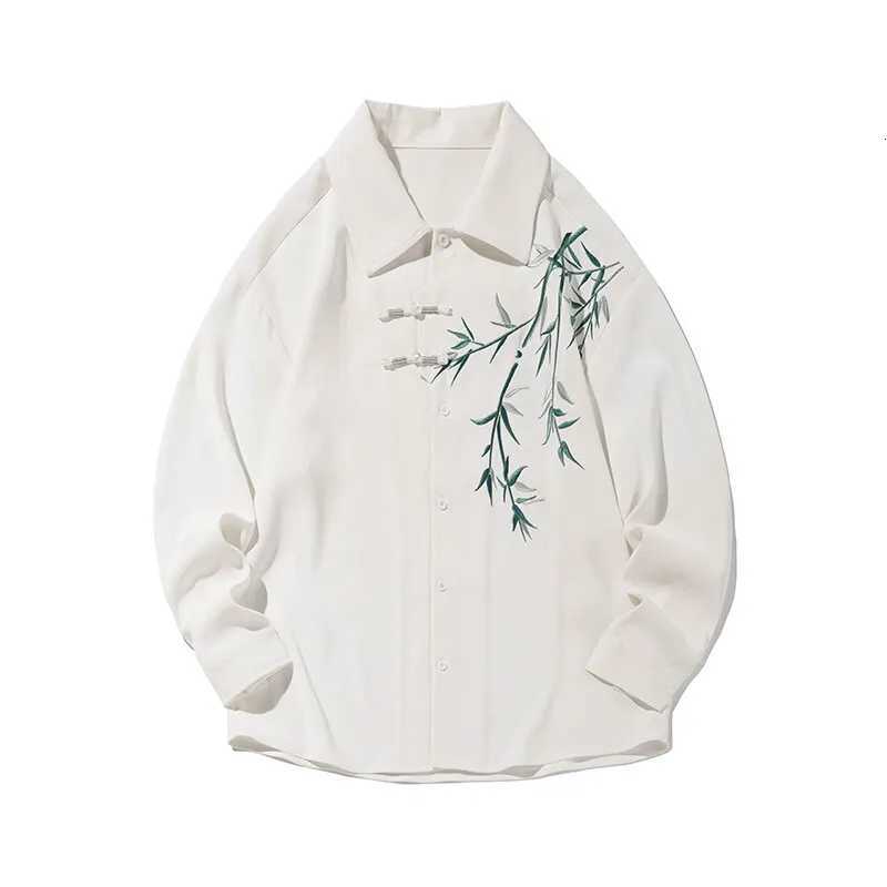 Men Loose Fit Embroidered Floral Casual Shirt Streetwear Oversized Comfortable Spring Summer Fashion Trendy Stylish Top Apparel C260209