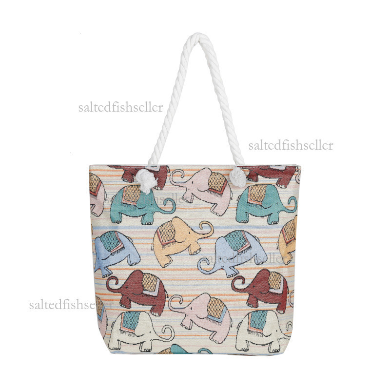 2026 Luxury Ethnic Embroidery Women's Canvas Handbag New Fashion Cartoon Hemp Rope Golden Thread Tote Shoulder Bag Large Capacity Leisure Shoppin