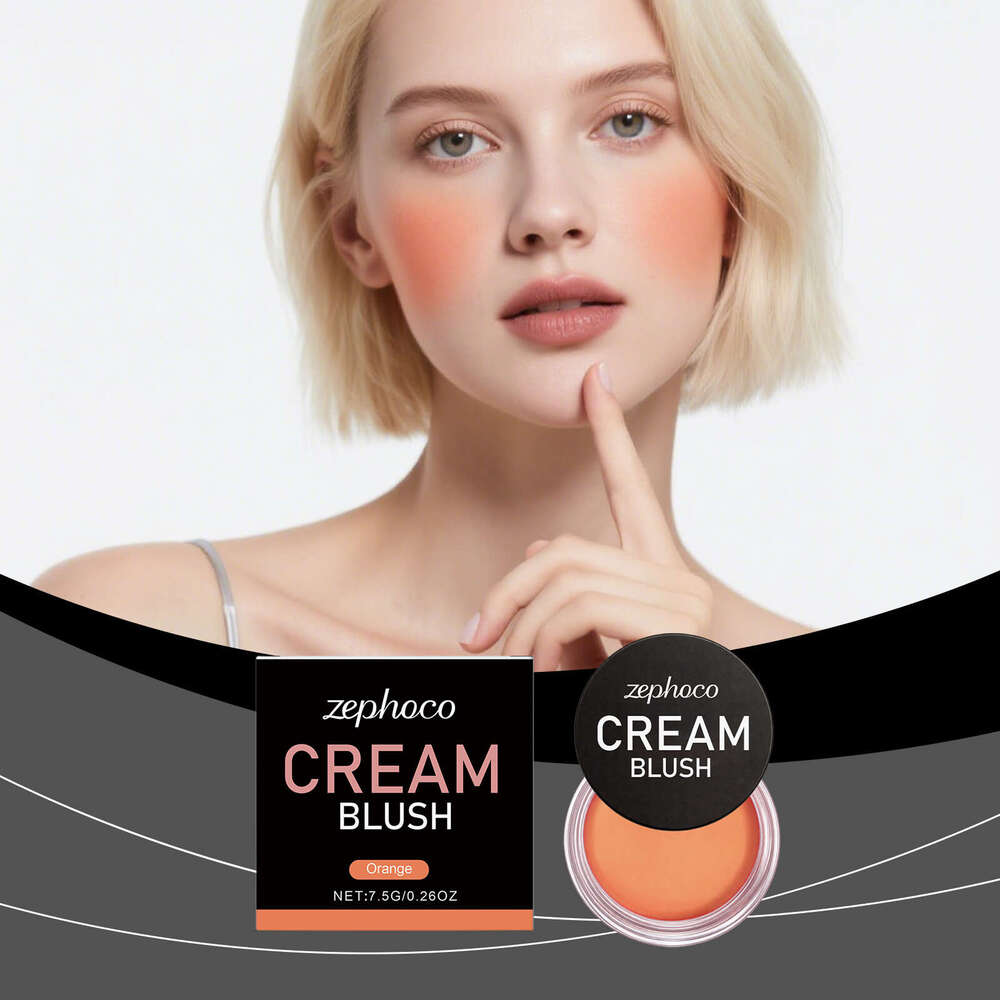 zephoco Orange Silky Smooth Blush - Naturally rosy facial color, delicate smooth application, radiant and atmospheric