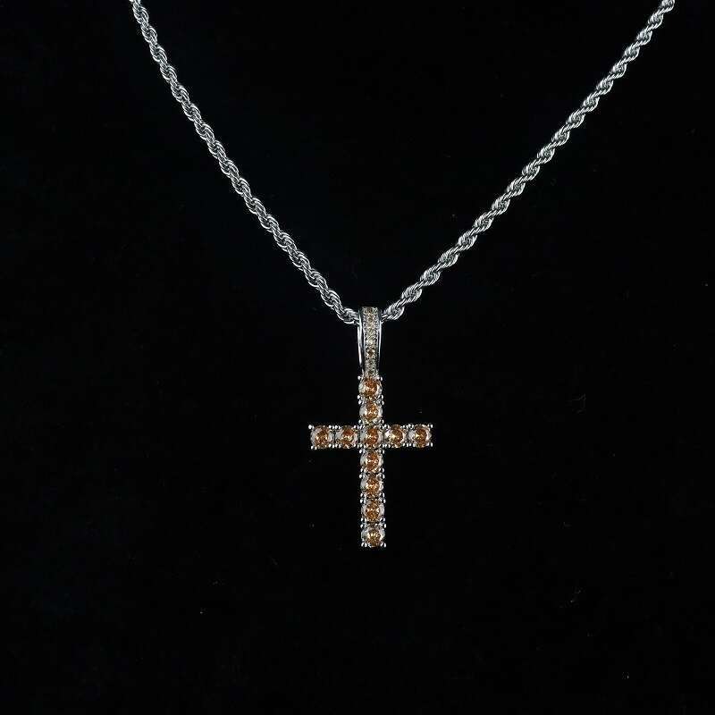 Zircon Cross Necklace Trendy Hip-Hop Versatile Accessory