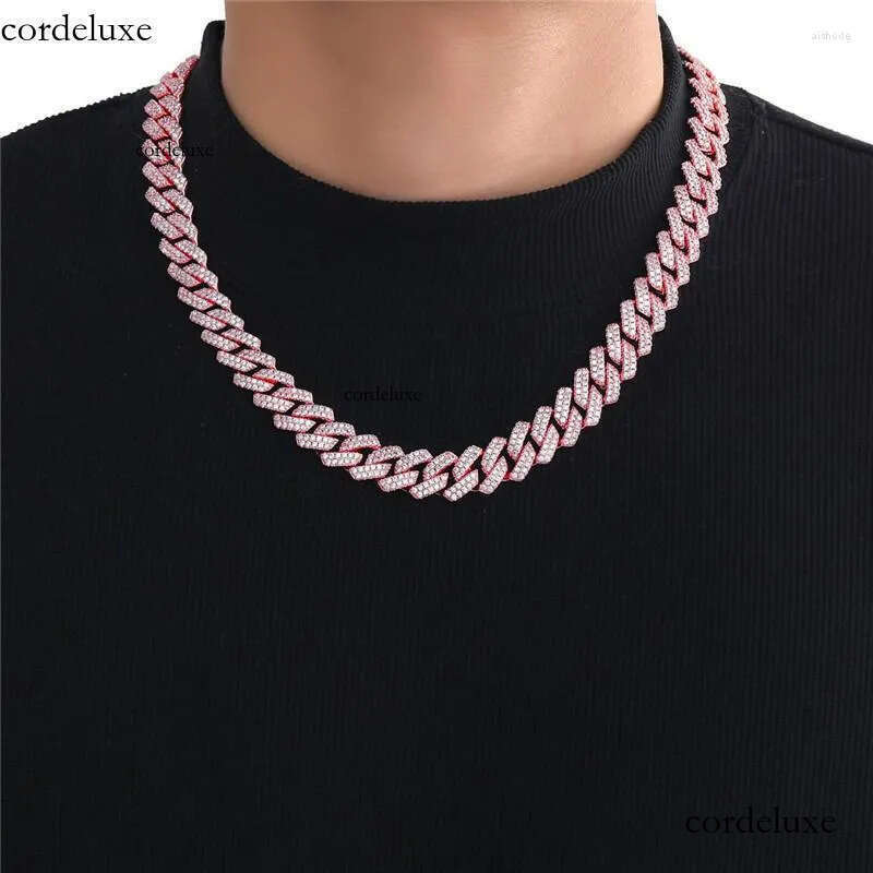 necklace moissanite chain Iced Out Cuban Chain 13MM Micro Paved CZ Stone Fashion Hip Hop Jewelry For Men Women Gift eb