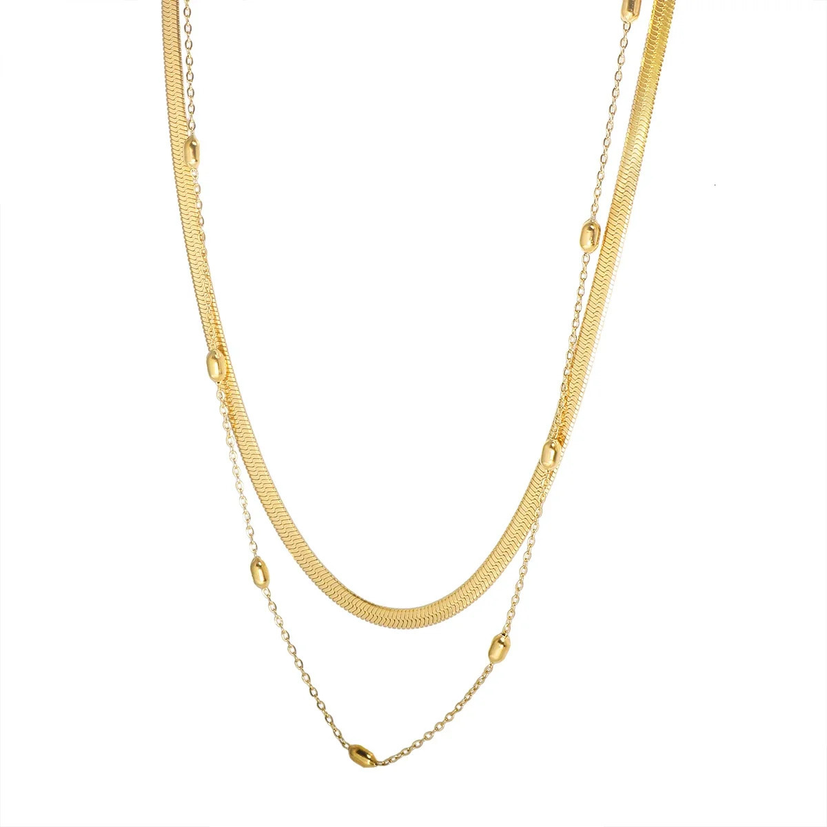 Stainless Steel Vintage Textured Delicate Necklace 260124