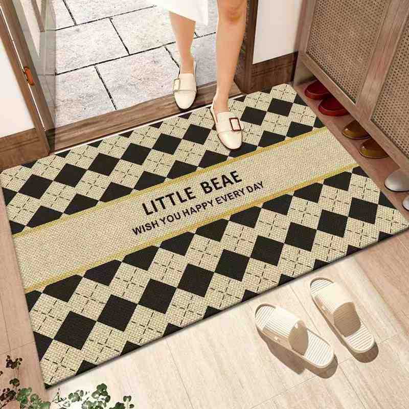 Simple modern entryway mat dirt-resistant linen diatomite mat bathroom mat highly absorbent and non-slip S260207