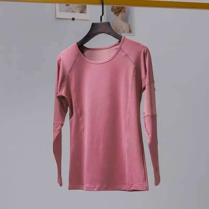 Women's Long-Sleeve Yoga Clothing, Breathable Quick-Dry Fitness Wear, Slimming Running Pilates Sports T-Shirt, Training Apparel 26Y0209