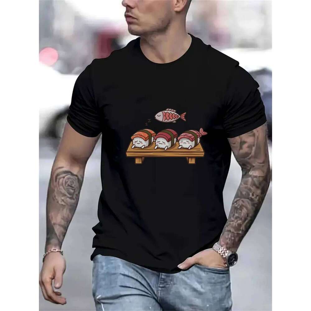 Top Pick Local Men's Fun Pattern Funny Sushi Lover Foodie Graphic Tee X260209