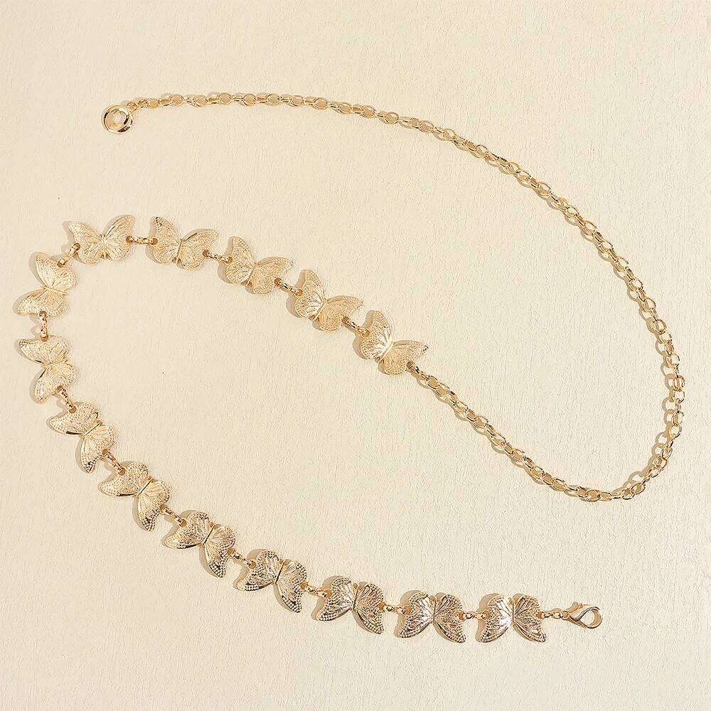 New butterfly waist Metal chain denim skirt accessories fashion everything with one outfit X260209