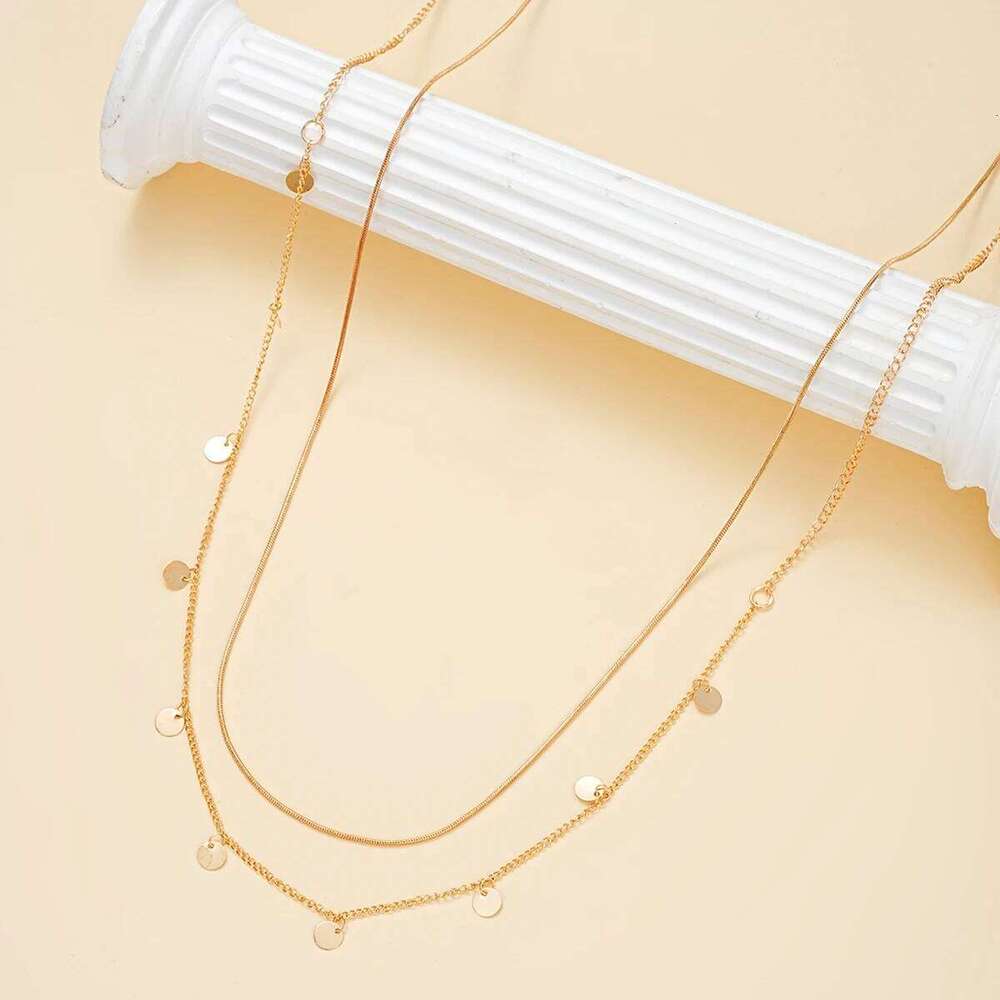 2pcs Round Coin Shape Tassel Pendant Thin Waist Simple Boho Double Layers Body Chain Summer Beach Jewelry Gifts 2024 New X260209