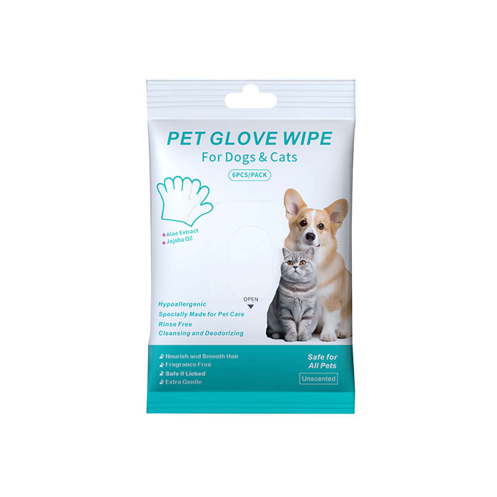 AMZ Pet Glove Wipes Universal for Cats and Dogs Convenient Cleaning No-Rinse Clean Soft Skin-Friendly Care