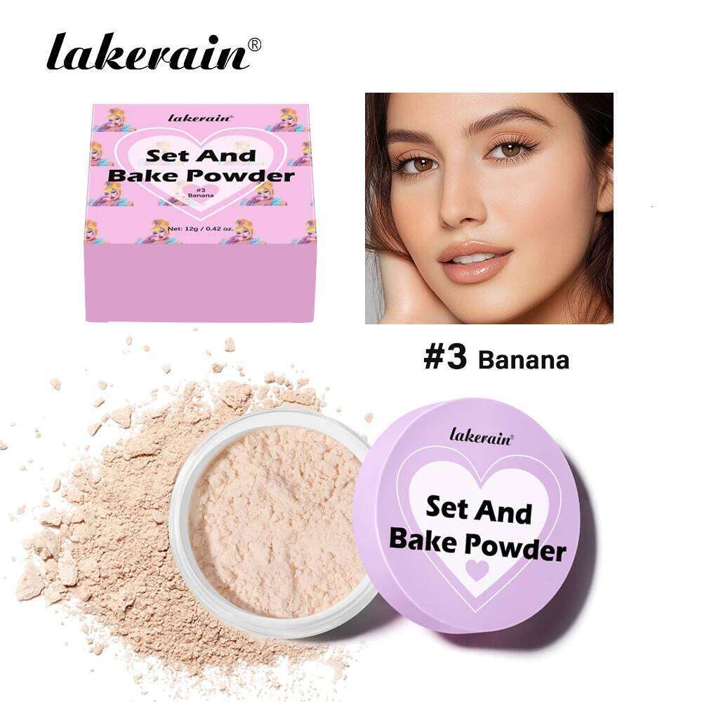 Long Lasting Bake Powder and Puff Pass Set 5 Colors Oil-Absorbing Matte Finish Locks Setting Face Cosmetics kimchi 26L0209