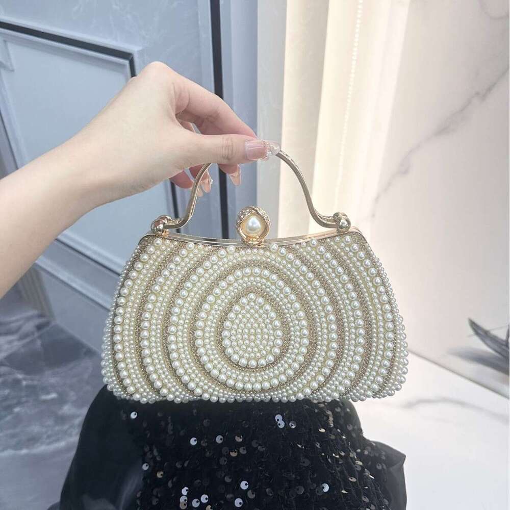 New European And American Style Women S Dress With Diamond Embellishments Pearl Evening Single Shoulder Crossbody Bag Clutch Wallet