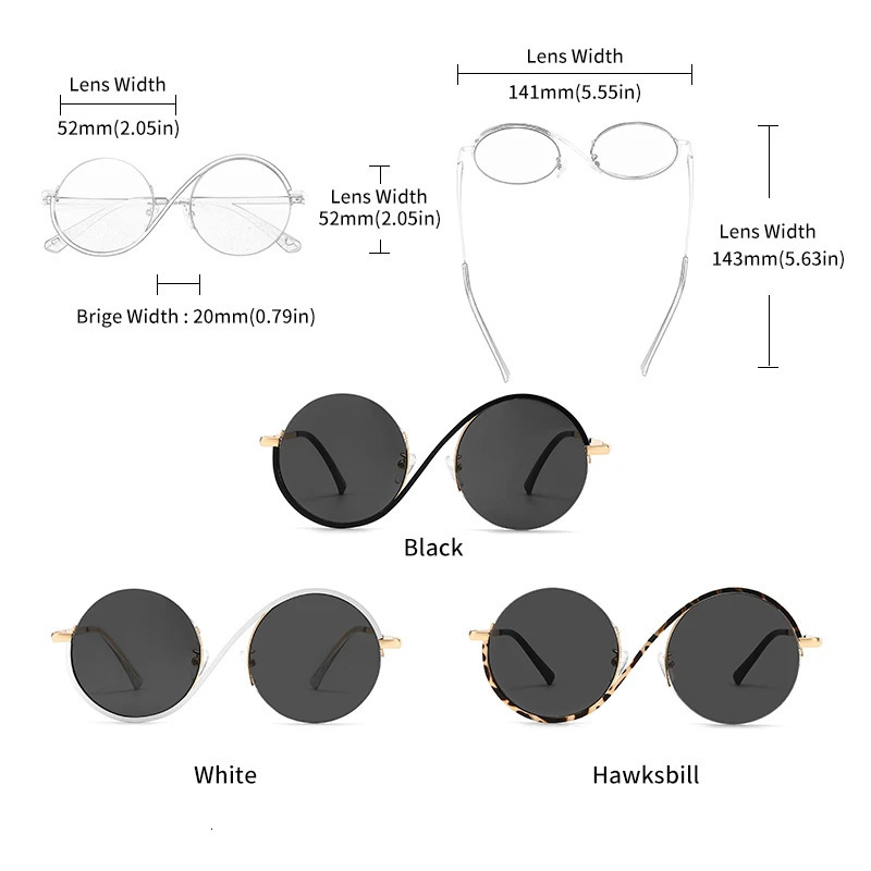 GCV AvantGarde Personality Women Female Gorgeous Sunglasses Round Frame Glasses Fashion Punk Style Metal 260206