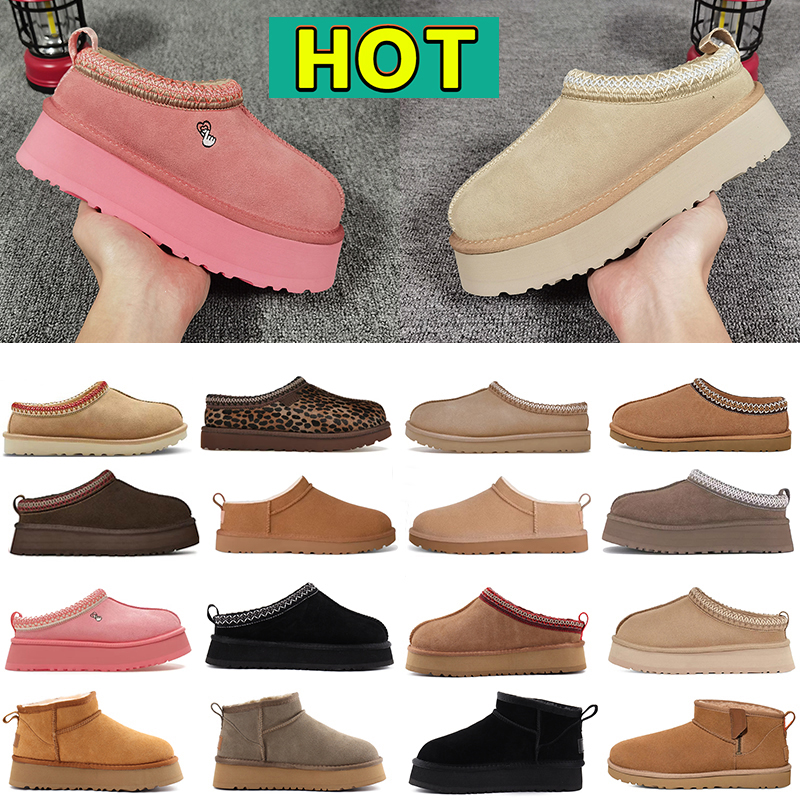 Designer snow boots women Tasman slippers platform Boot tazz slide Classic Micro ultra mini boot Shearling suede men shoes womens winter ankle booties size 35-46