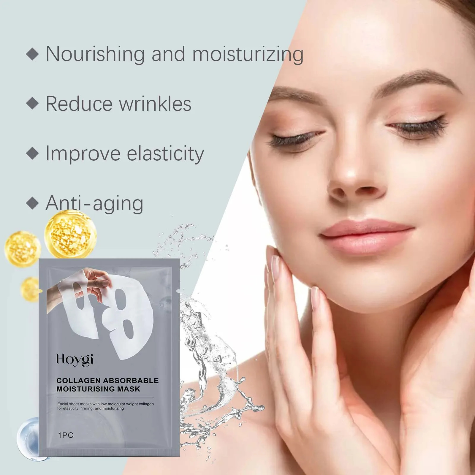 Collagen Absorbable Moisturising Mask Overnight Lifting Firm Fade Fine Lines Wrinkle Smoothing Hydrating Facial Mask Skin Care 260126