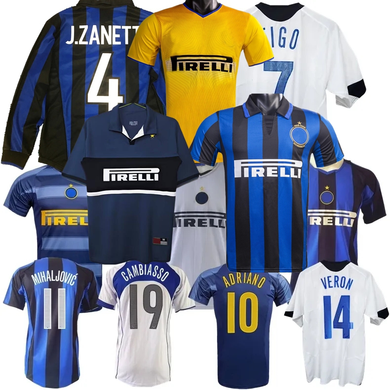 1997 98 99 2000 01 02 03 04 05 06 07 08 09 inter retro soccer jerseys Ibrahimovic ADRIANO ZAMORANO CAMBIASSO CRESPO J.ZANETTI BAGGIO RECOBA milans classic football shirt