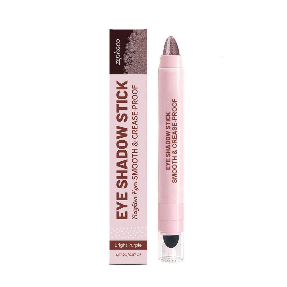 Zephoco Shiny Cream Bright Purple Daily Party Portable Eyeshadow Stick