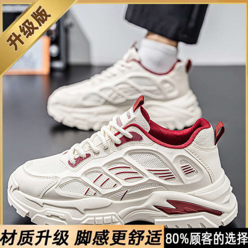 Men's Shoes 2025 New Winter Model Versatile Casual Sports Mesh Breathable Non-Slip Wear-Resistant Height-Increasing Dad Sneakers