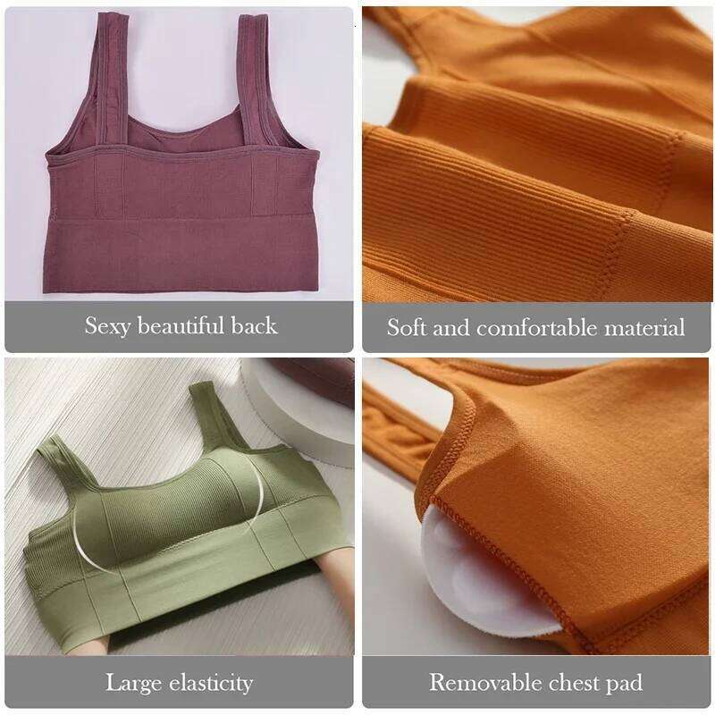Women's No Steel Ring Gathered Underwear Summer New Breathable Inner and Outer Wear Vest Sports Top Woman Gym Sport Bra 26Y0209