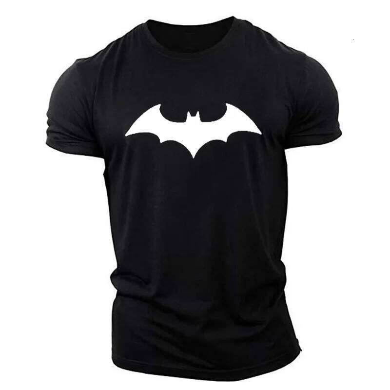 Men's 3D Bat Printed T-shirt,Loose Short Sleeved Casual Sportswear,Street Style,Hip-hop,Large Top X260209