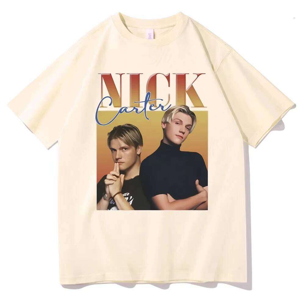 Rock Band Backstreet Boys Nick Carter Print T-shirt Male Vintage T Shirts Cotton Tees Men's Women Hip Hop Oversized Tshirt X260209