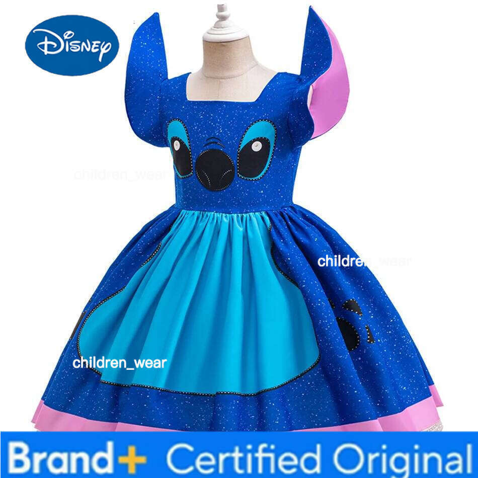Disney Stitch Cosplay Princess Dress Girls Carnival Halloween Birthday Masquerade Party Clothes Children Performance Frocks H260209 - view 3