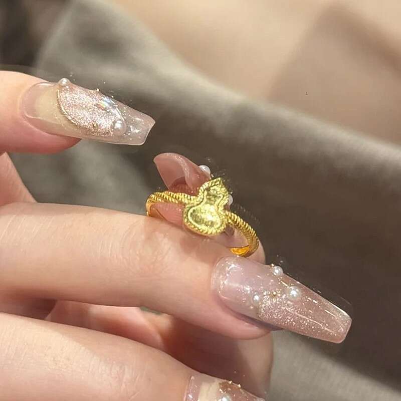 Dazzling Ice-crystal Gourd Ring 2026 New Model Heavy-duty Hammered Craftsmanship