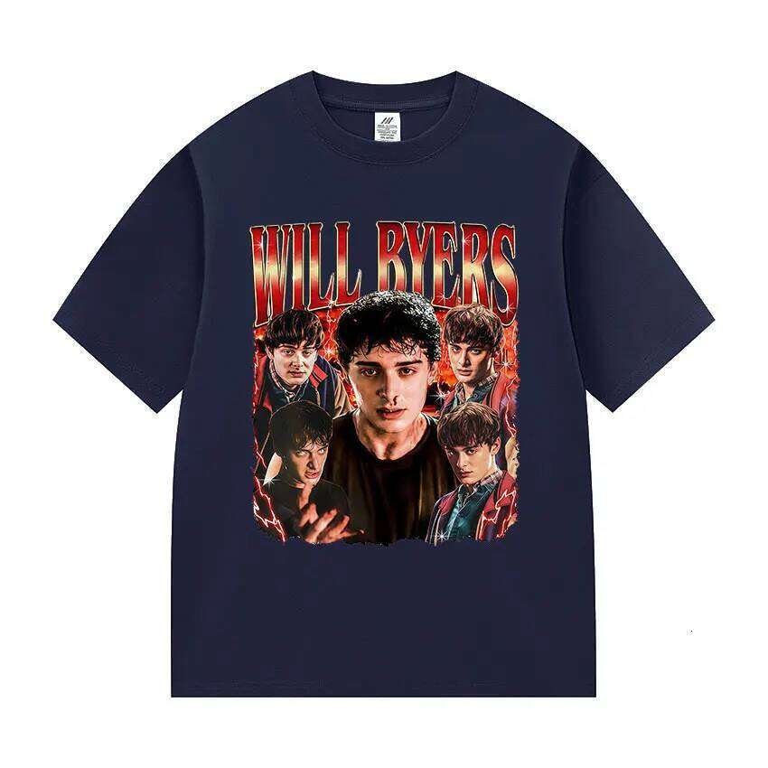 Tv Series Will Byers Graphic T Shirt Men's Vintage High Quality Fashion T-shirts Man 100% Cotton Short Sleeve T-Shirt Streetwear X260209