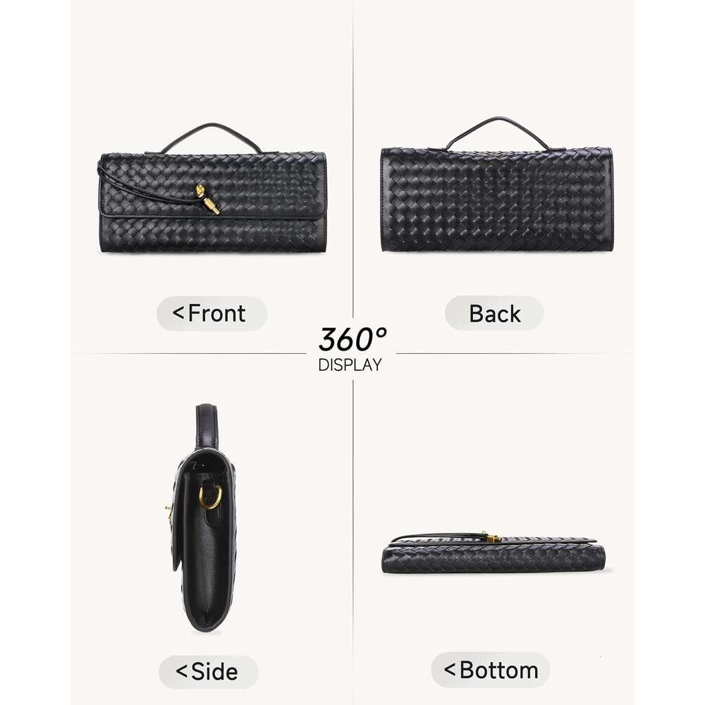 Trendy Woven Women Underarm Handbag Cute Satchels Crossbody Purse PU Wallet For Women Formal Satchel Leather Evening Bag Shoulder Handbag