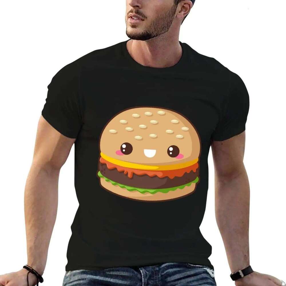Cheeseburger luxury graphic shirts man cotton shirt Kawaii vintage for t T-Shirt X260209