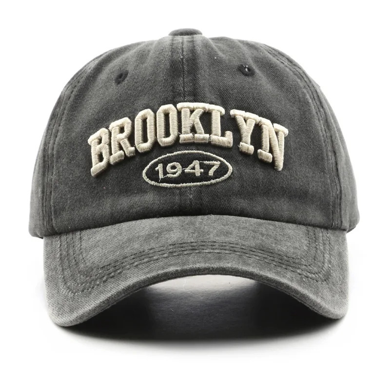 Retro brooklyn Letter Embroidery Baseball Caps Spring Summer Men Women Cotton Adjustable Casual Hat Hip Hop Streetwear Sun Hats 260204