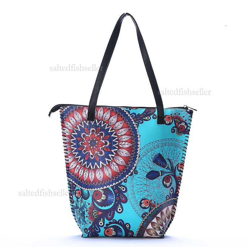 2026 Luxury Retro Ethnic Style Shopping Bag, Fashionable Women's PU Soft Leather Printed Shoulder Bag Hong Kong Style Mommy Handmade Three-dimens