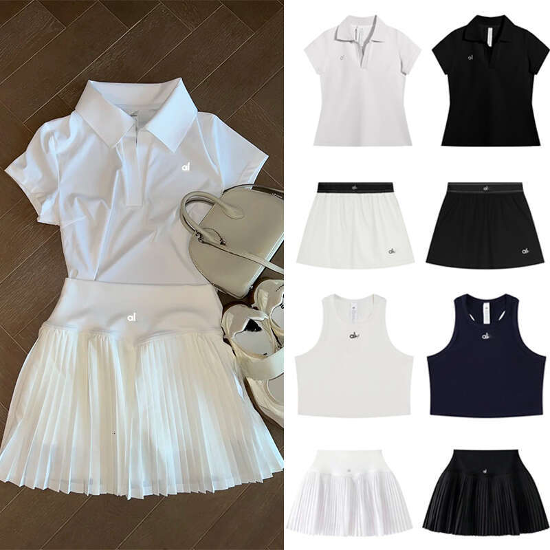 2-in-1 Anti Exposure Tennis Skirt Alosetismness Sets Women Skirt Set Tennis Polo Shirt Short Skirt Set Yoga Gym Clothing Alosetismness Skirt Shirt Sweat Sets w1