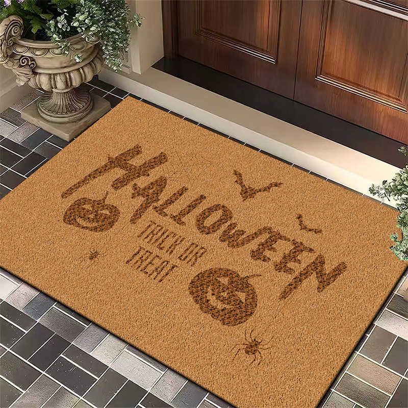 Jute entrance door mat American-style doormat bathroom dirt-resistant mat coconut fiber anti-slip floor mat S260207