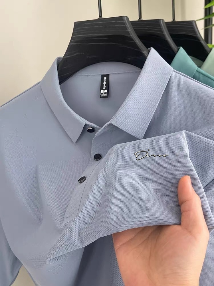 Men's Polos Summer Short Sleeved Relief Polo Shirt Fashionable And Comfortable Business Casual Slim Fit Top