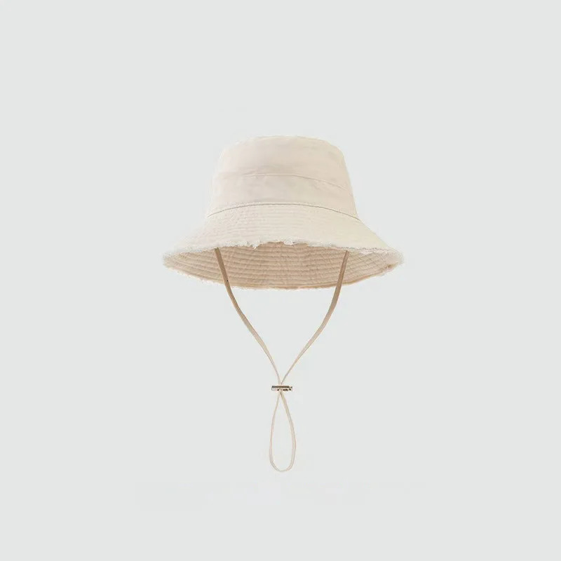 Summer Fisherman Cap for Women Korean Pink LargeBrimmed Bucket Hat Outdoor Beach Travel Sunshade Panama Hats 260206